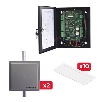 KIT Panel de Control DS-K2802 con 2 Lectores de Largo Alcance UHF PRO12RF y 10 Tags Adheribles ACCESSTAGV2