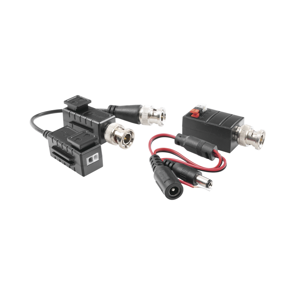 Kit de TRANSCEPTORES DE VIDEO DE LARGO ALCANCE / 320 Metros / Resolución 720P y 1080P / Cat 5e/6 / Compatible con cámaras HD-TVI/CVI/AHD/CVBS / Alimente solo el Receptor / Protección Interconstruida contra sobretensión.
