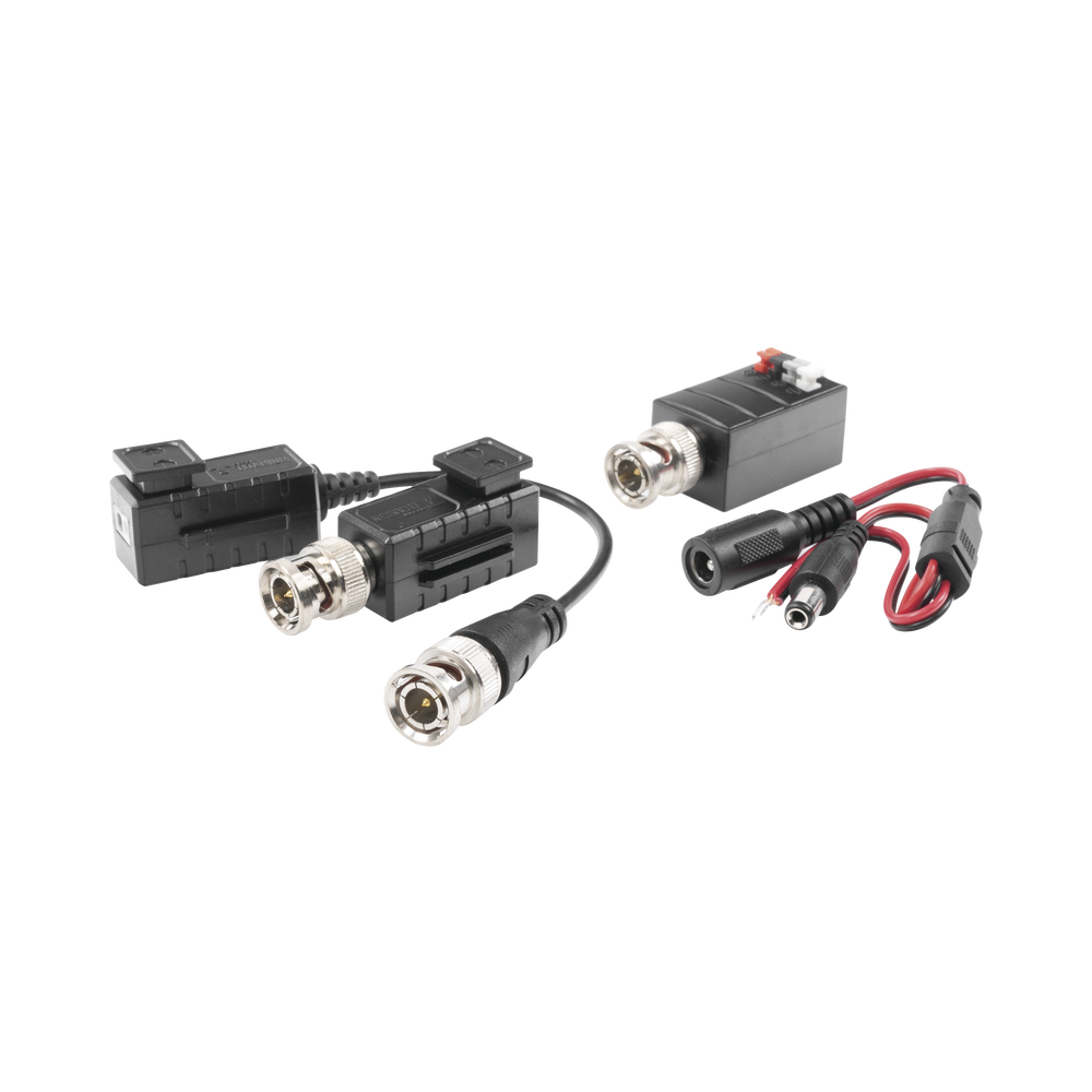 Kit de TRANSCEPTORES DE VIDEO DE LARGO ALCANCE / 320 Metros / Resolución 720P y 1080P / Cat 5e/6 / Compatible con cámaras HD-TVI/CVI/AHD/CVBS / Alimente solo el Receptor / Protección Interconstruida contra sobretensión.