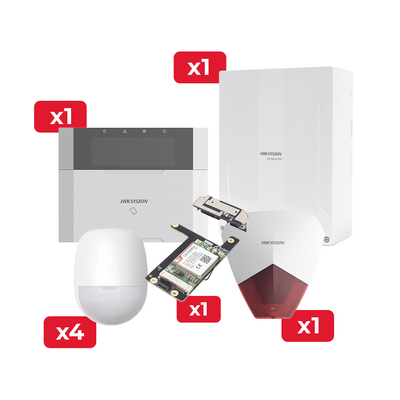Kit de Alarma Ax Hybrid Pro de 64 Zonas / Incluye Panel / Comunicador 3G/4G / Sirena Estrobo / Teclado Programador y 4 D