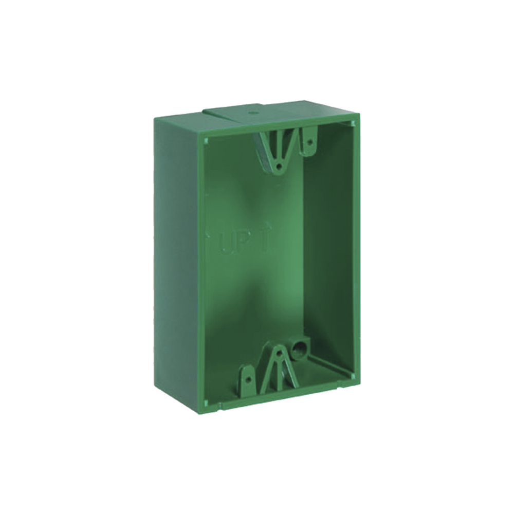Caja de Montaje Color Verde para Botones de Emergencia STI