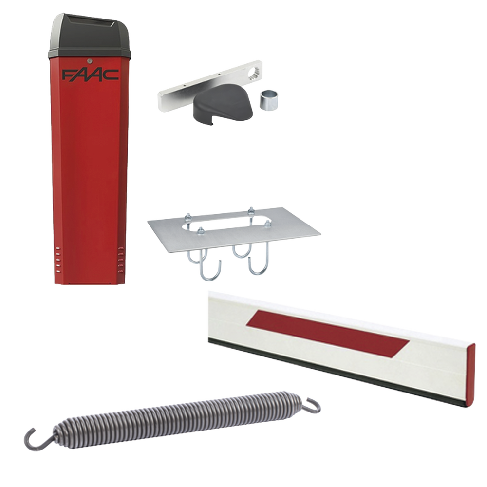 Kit Barrera Vehicular B614 con Brazo Rectangular  de 3.8 metros / Incluye Brazo, Resorte y Enganche