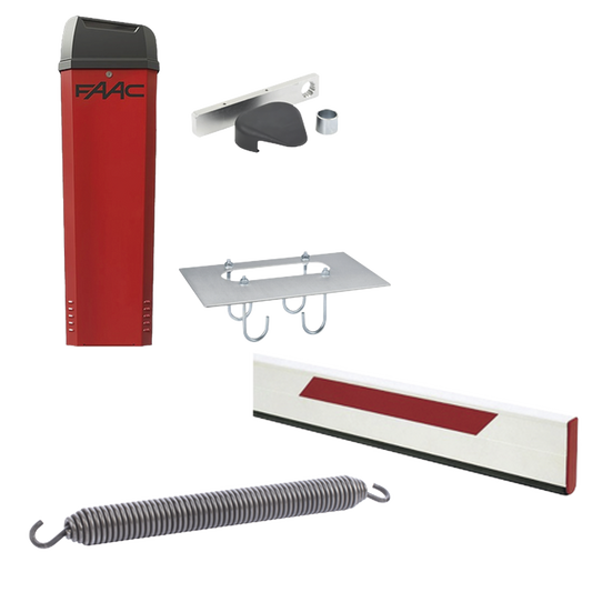Kit Barrera Vehicular B614 con Brazo Rectangular  de 3.8 metros / Incluye Brazo, Resorte y Enganche