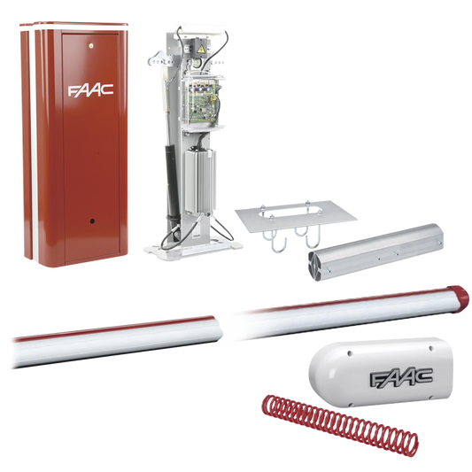 Kit Barrera Vehicular B680H con Brazo Rectangular  de 6.3 metros / Incluye Brazo, Resorte, Enganche y Gabinete 