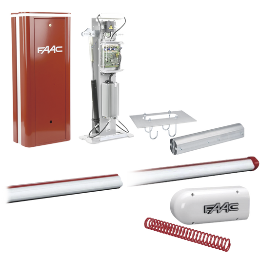 Kit Barrera Vehicular B680H con Brazo Rectangular de 7.3 metros / Incluye Brazo, Resorte, Enganche, Gabinete y Ancla