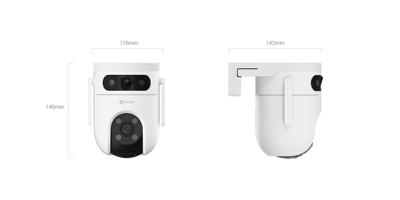 Kit Cámara IP Dual 1 Lente Fijo 1 Lente PT Exterior 3K / Wi-Fi / Auto Seguimeinto / Deteccion Inteligente de Humanos y V