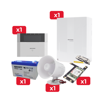 Kit de Alarma DSPHA64LP / Teclado / Sirena / Comunicador 3G/4G / Batería de Respaldo