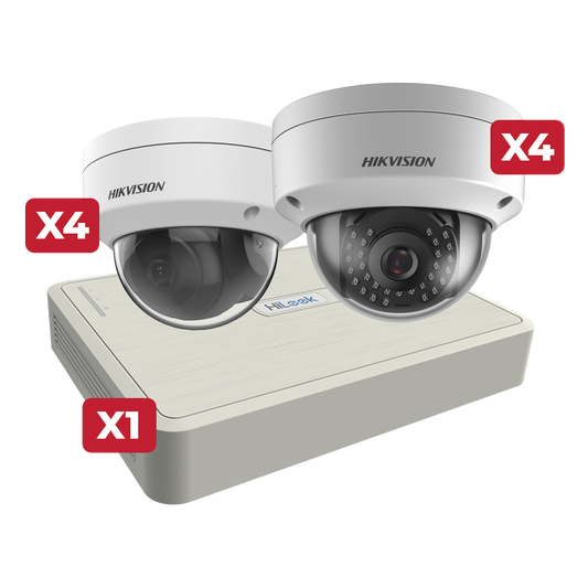 Kit de CCTV 4 Megapíxeles / Incluye Grabadora de 8 Canales / Cámara Domo 2 Y 4 Megapíxeles