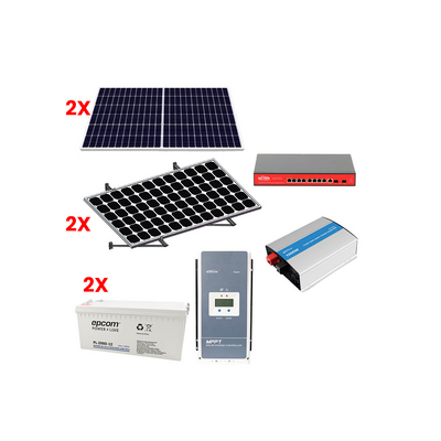 Kit Solar para alimentación de equipos POE / Ideal para camaras y radio enlaces / se puede conectar hasta 8 equipos con 