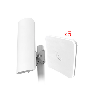 Radio enlace en 2.4GHz con Antena Sectorial Integrada de 12 dBi y 120° de Apertura + Cliente y PtP en 2.4 GHz, 802.11b/g