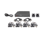 Kit de TRANSCEPTOR ACTIVO DE 8 CANALES / VIDEO+PODER en un solo Cable UTP / 150 metros en 4K, 200 metros en 5 MP/ Envía 36 Vcc y Recibe 12 Vcc / TODO INCLUIDO PARA RACK / Compatible con cámaras HD-TVI/CVI/AHD/CVBS / INSTALACIÓN LIMPIA
