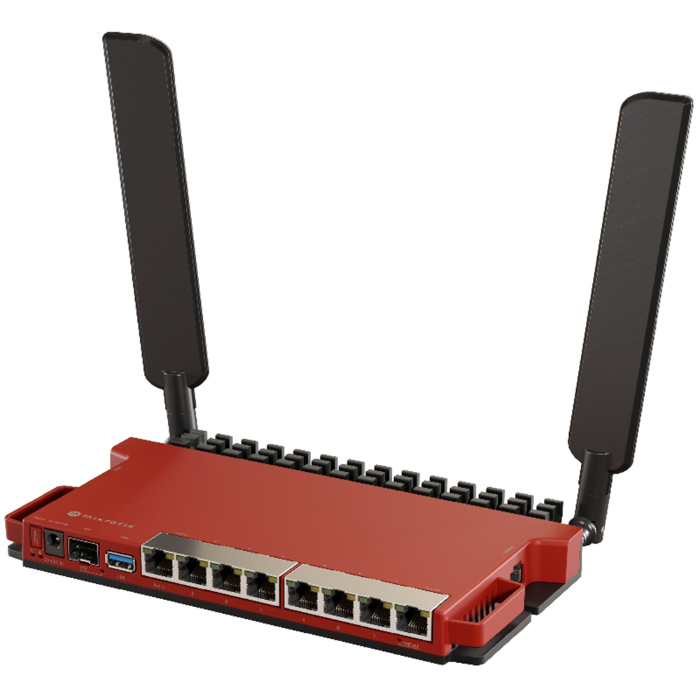 Router Board, 8 Gigabit Ports + 1 Passive PoE-Out port, 1 SFP Port, Wi-Fi 6 at 2.4Ghz, 4 dBi Antennas,