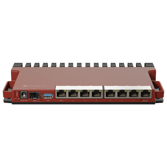 Router Board, 8 Puertos Gigabit + 1 puerto PoE-Out Pasivo, 1 Puerto SFP, Licencia Nivel 5 y montaje en Rack