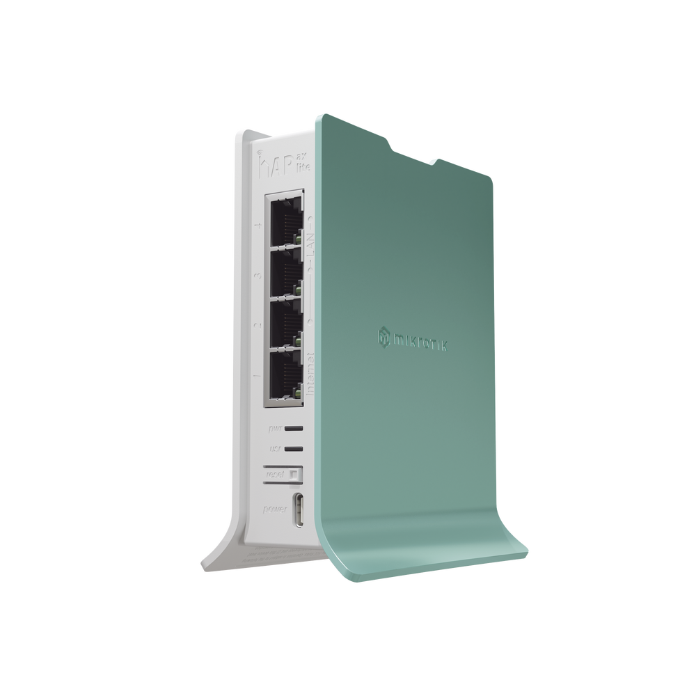 (hAP ax lite) WiFi Router 2.4 Gen6 802.11b/g/n/ax 160mW power, 4 Gigabit ports