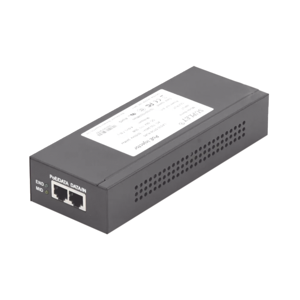 Inyector Super Hi-PoE / 56 Vcd / 30 Watts / Para Domos HIKVISION PTZ / IP (-AE / DE) / Soporta 802.3 af /at
