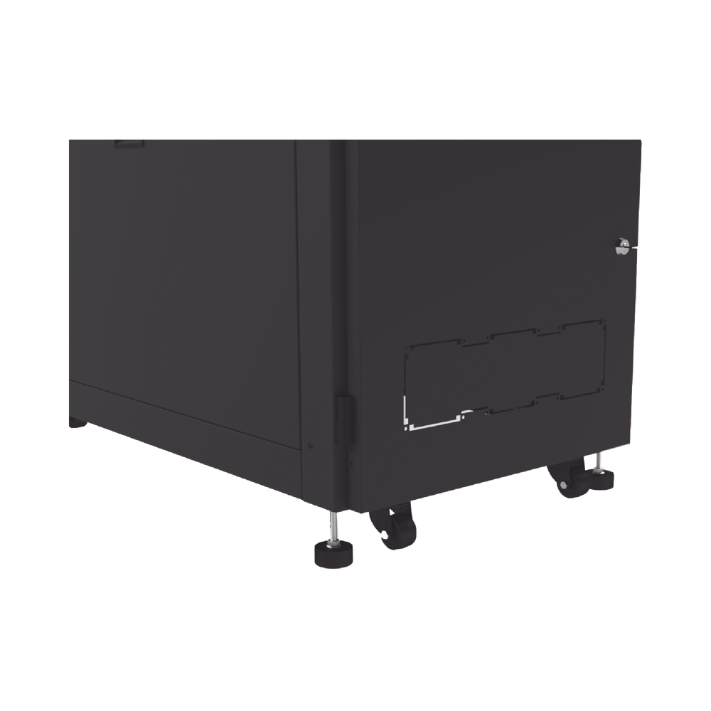 Gabinete Profesional de Piso para Telecomunicaciones de 12UR, 1000 mm Profundidad.