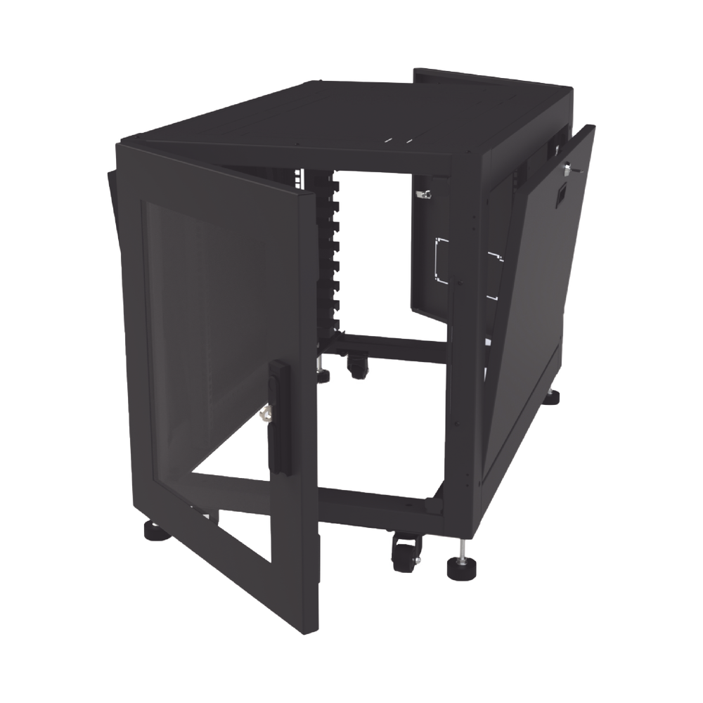 Gabinete Profesional de Piso para Telecomunicaciones de 12UR, 1000 mm Profundidad.