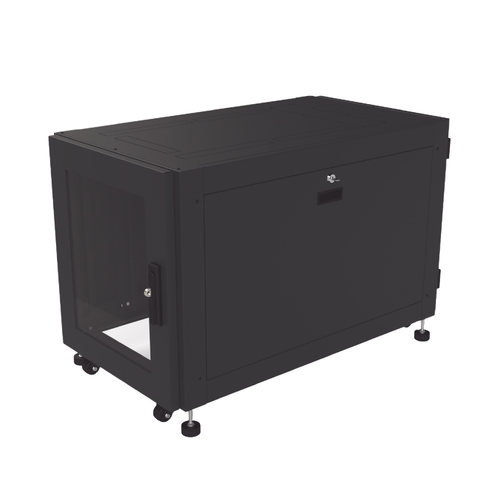 Gabinete Profesional de Piso para Telecomunicaciones de 12UR, 1000 mm Profundidad.