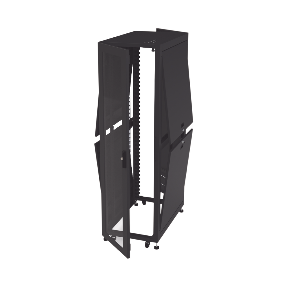 Standard 19" Rack Mount Telecommunications Cabinet, 42RU, 600mm Width x 1000mm Depth. Made of Steel.