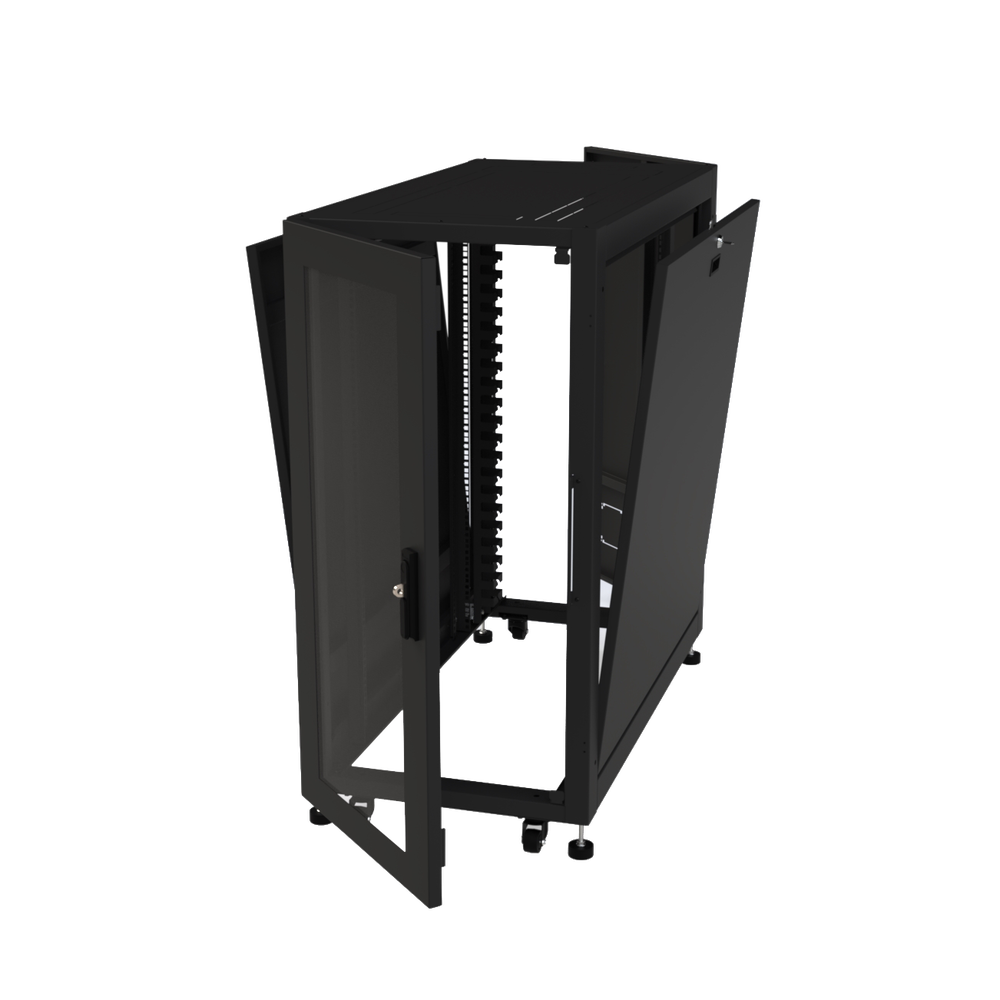 Gabinete Profesional para Telecomunicaciones de 24UR, 600 mm de Ancho x 1200 mm de Profundidad.