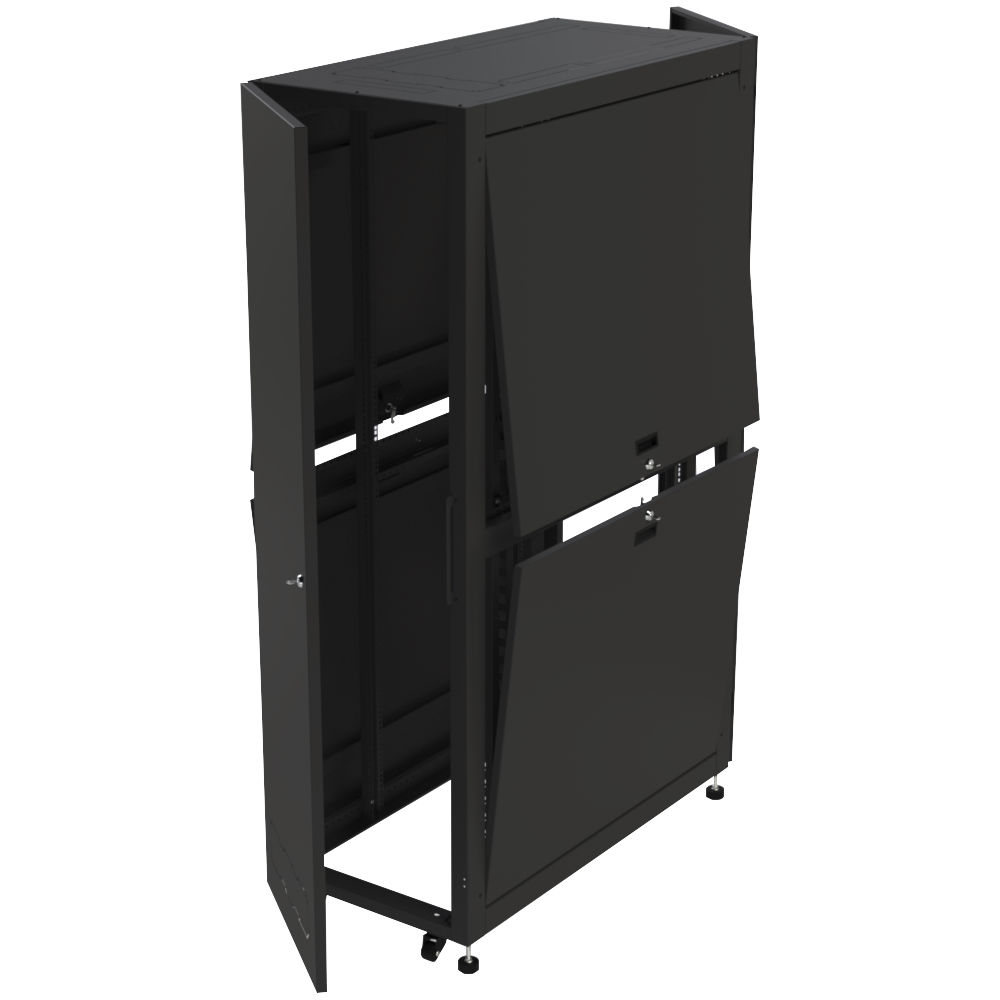 Gabinete para Telecomunicaciones Rack Estándar de 19", 42UR, 600 mm Ancho x 1200 mm Profundidad. Fabricado en Acero.