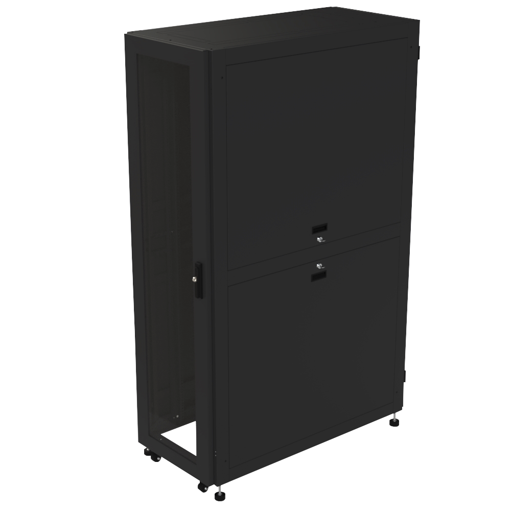 Gabinete para Telecomunicaciones Rack Estándar de 19", 42UR, 600 mm Ancho x 1200 mm Profundidad. Fabricado en Acero.