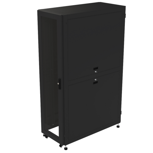 Gabinete para Telecomunicaciones Rack Estándar de 19", 42UR, 600 mm Ancho x 1200 mm Profundidad. Fabricado en Acero.