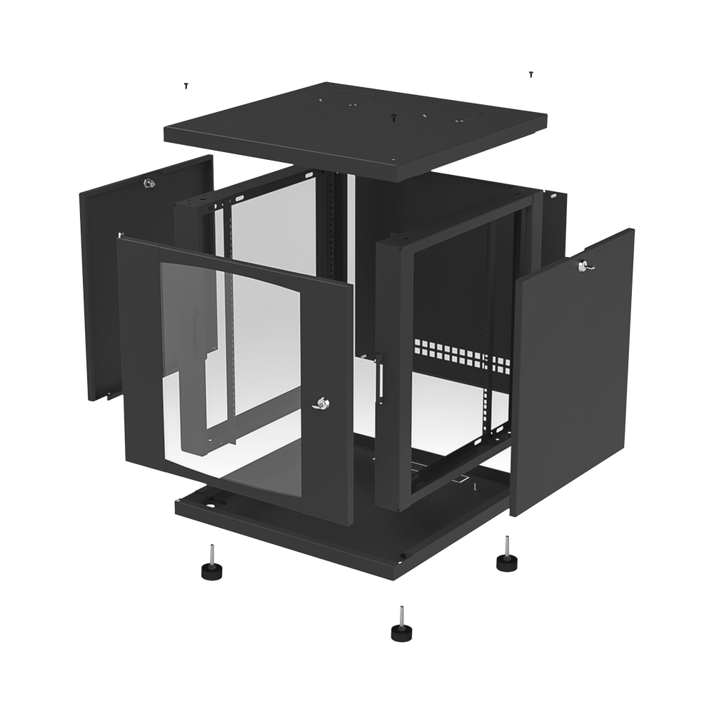 Gabinete Profesional para Telecomunicaciones de 12UR, 638 mm Profundidad.