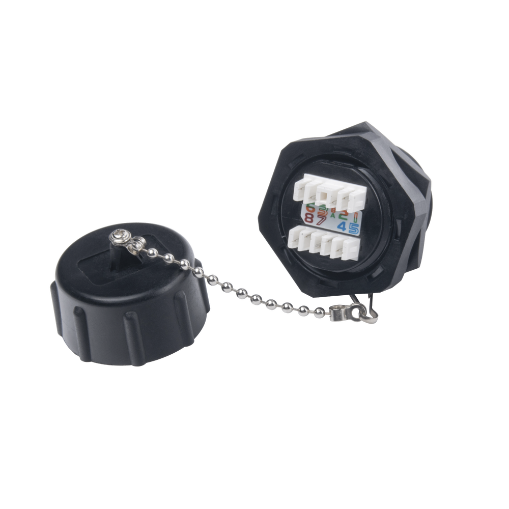 Industrial RJ45 Category 6 Shielded Jack, IP67 (Waterproof)