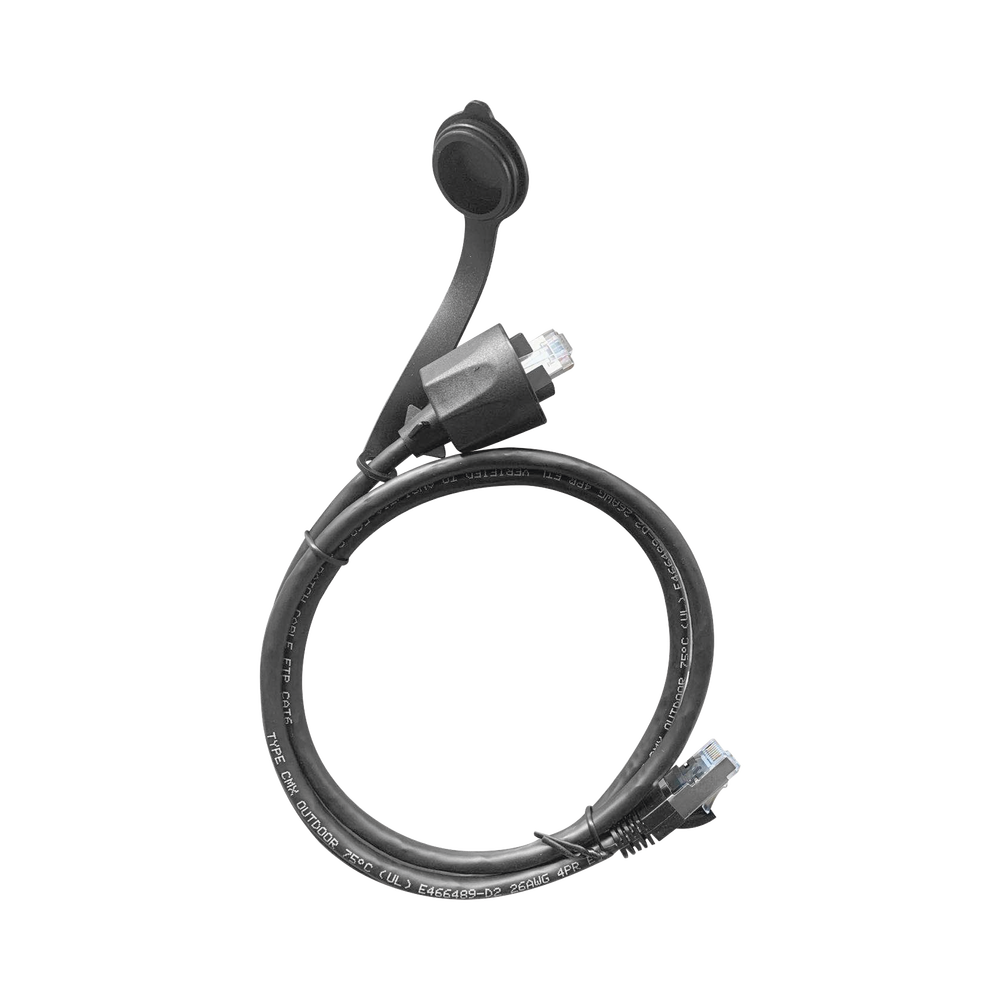 Cable de Parcheo Industrial Cat6 Blindado (FTP) con protección contra agua (IP67) en un extremo, 1 metro