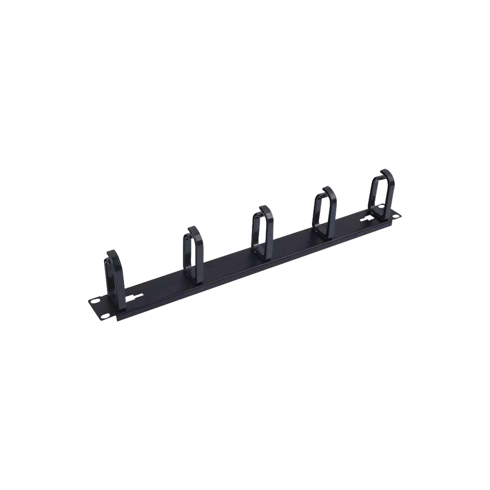 Organizador de cables con 5 anillos, 1U, 19" Color negro