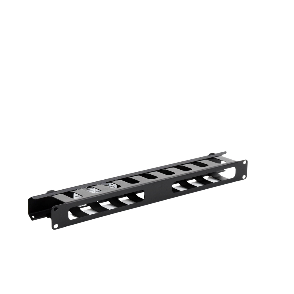 Organizador de cables horizontal 19" con cubierta metálica, 1U