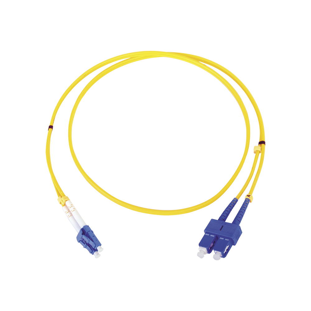 Jumper de Fibra Óptica Monomodo LC/SC Duplex de 1 metro