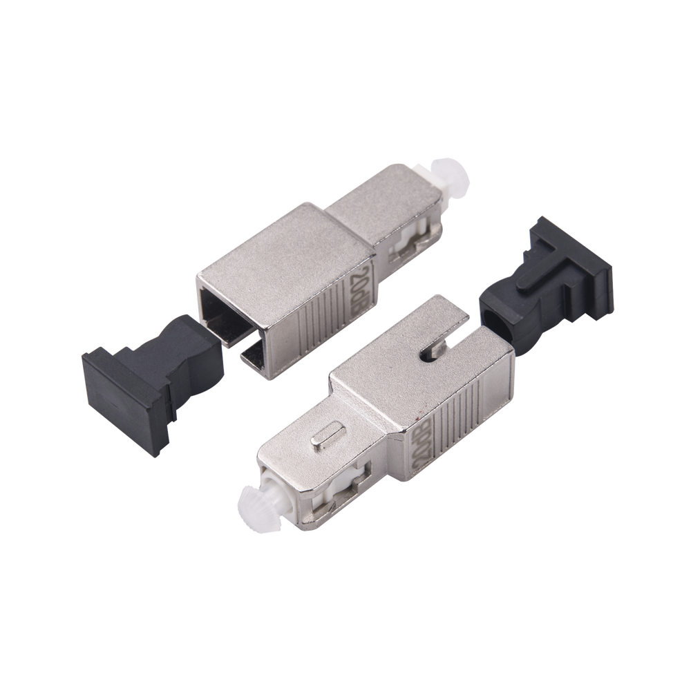 Atenuador óptico macho-hembra con conector SC/UPC de 15dB para fibra Monomodo