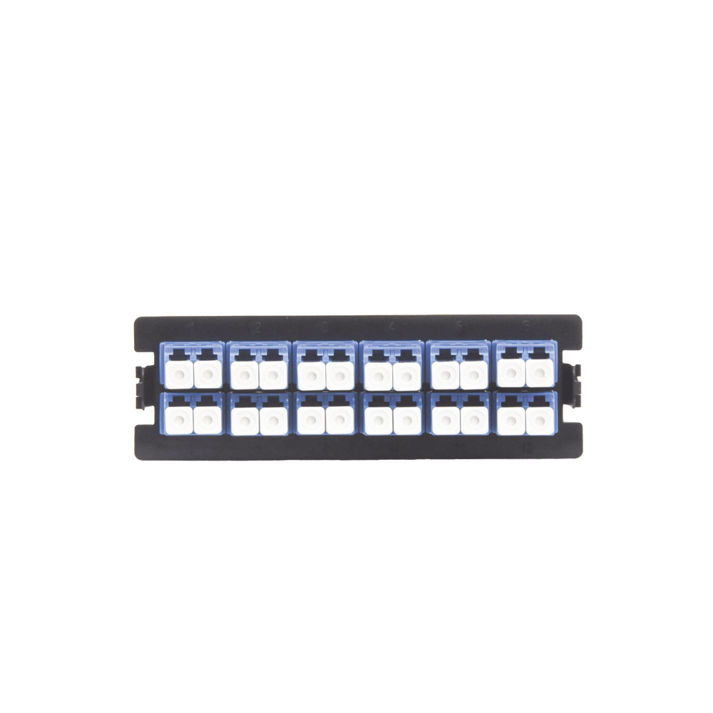Placa acopladora para Distribuidor de Fibra Óptica LP-ODF-8024, incluye 12 acopladores LC Duplex Para fibra Monomodo