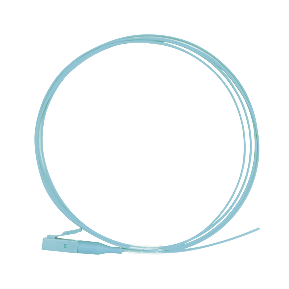 Pigtail de Fibra Óptica Simplex LC, PVC, OM3 50/125, Aqua, 1 metro
