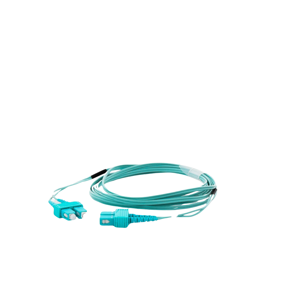 Jumper de Fibra Óptica Multimodo OM3 50/125 SC-SC OFNR (Riser), 2.0 mm, Dúplex, Aqua, 3 metros