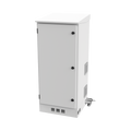 Gabinete de Piso para Exterior con Ventiladores y Termostato con Rack de 19" de 16 U + Espacio para Baterías. 