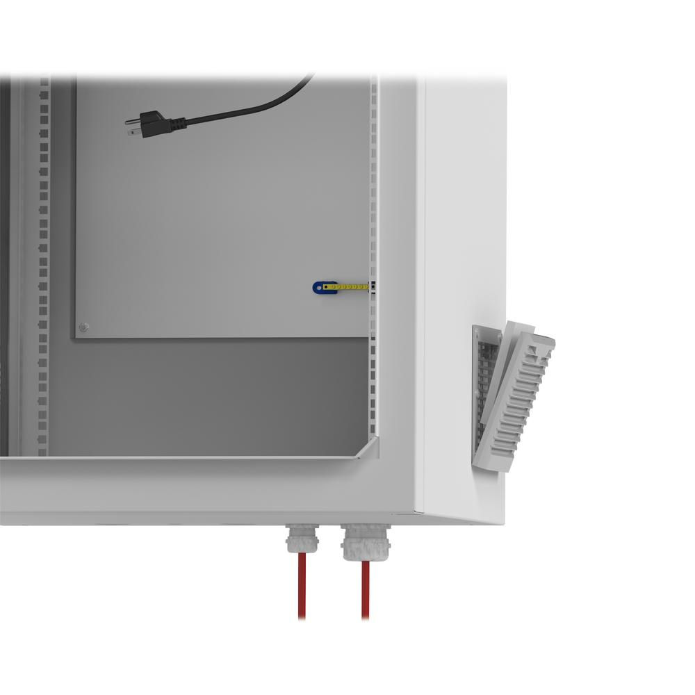 Gabinete de Exterior con Rack de 19" de 24U con Ventiladores y Termostato (Montaje a poste o torre se vende por separado).
