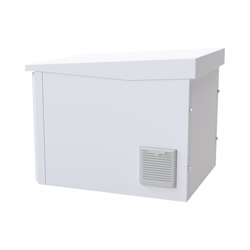 Gabinete PROFUNDO de Exterior de 9UR con Ventiladores y Termostato (Montaje a poste o torre se vende por separado).