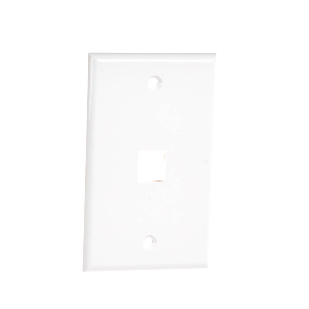 1-Port Keystone Wall Plate, White