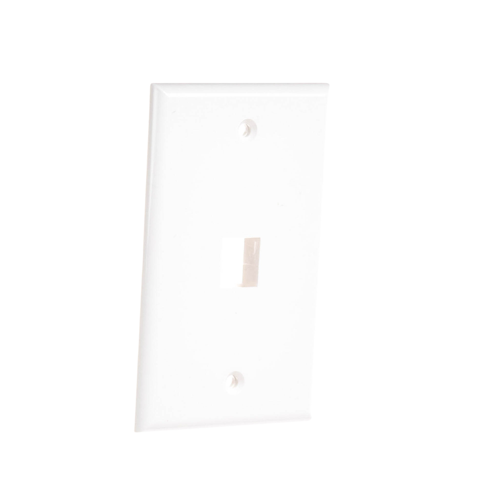 1-Port Keystone Wall Plate, White