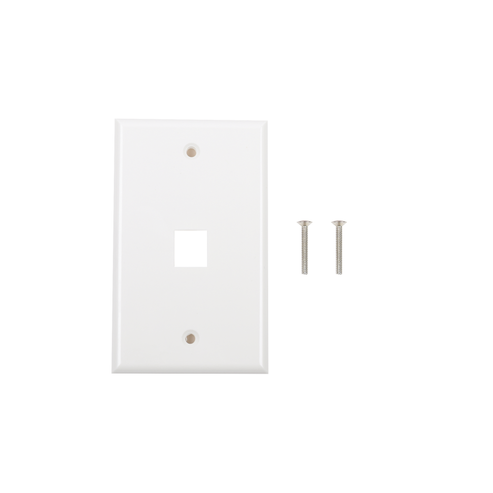 Placa de pared de 1 puerto, Keystone, Color Blanco 