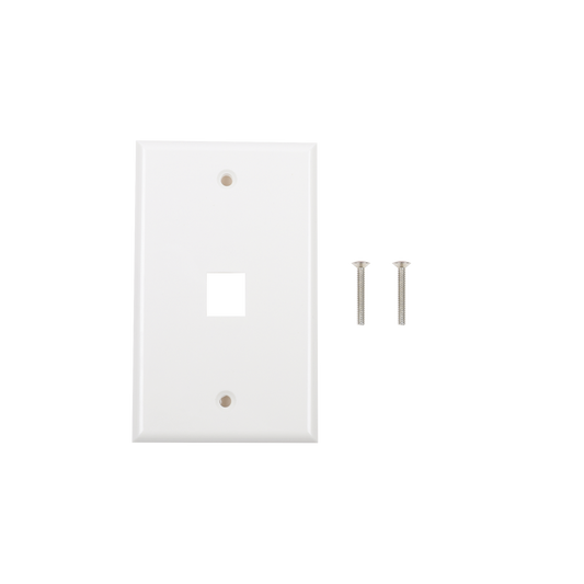 Placa de pared de 1 puerto, Keystone, Color Blanco 