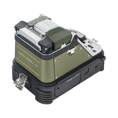 Fusionadora de Fibra Óptica MultiModo y MonoModo / 6 motores / Alineación por Núcleo / OPM + VFL / Cleaver Eléctrico de 