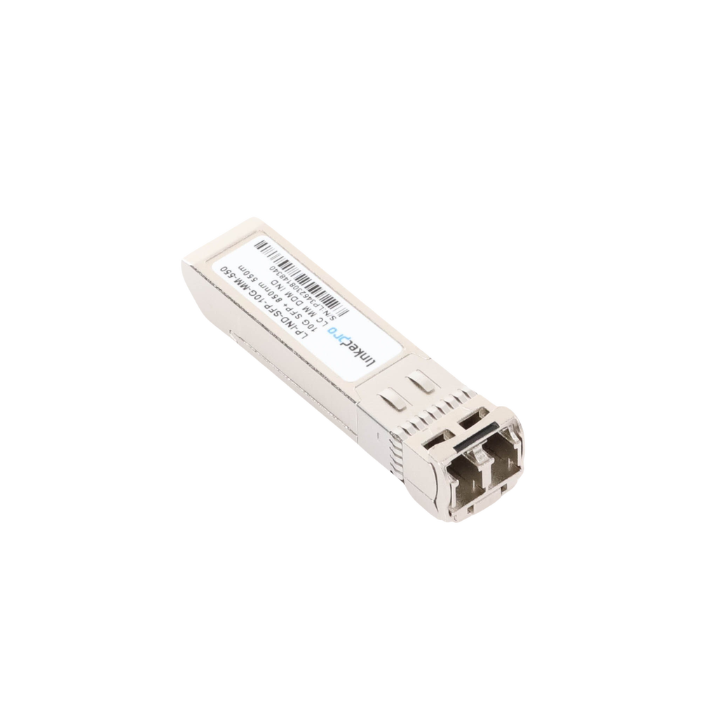 Transceptor Industrial SFP+ (Mini-Gbic) / Multimodo / 10 Gbps de velocidad / Conectores LC Dúplex / Hasta 550 m de Distancia