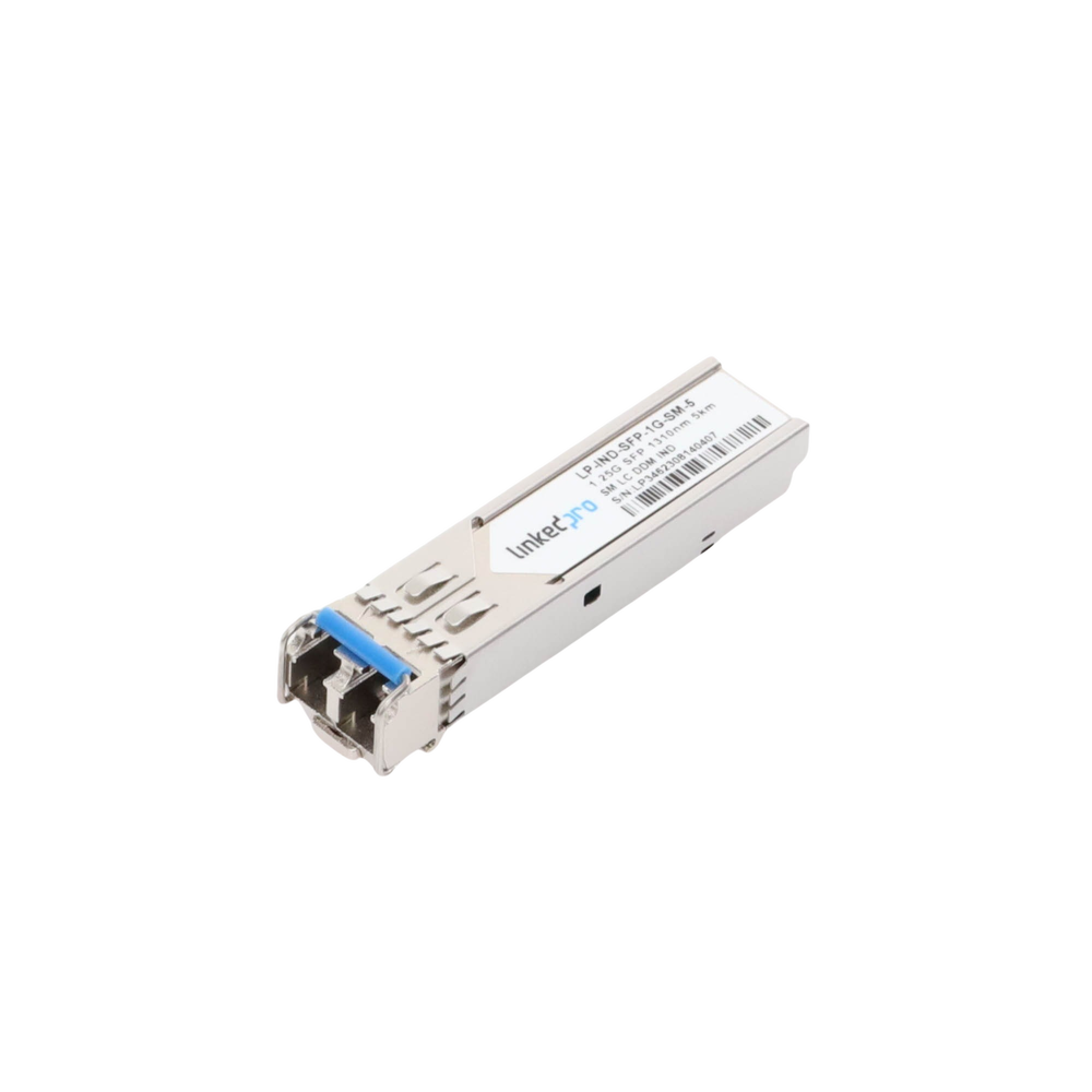 Industrial SFP (Mini-Gbic) Transceiver / Single Mode / 1.25 Gbps Speed ​​/ Duplex LC Connectors / Up to 5 km Distance