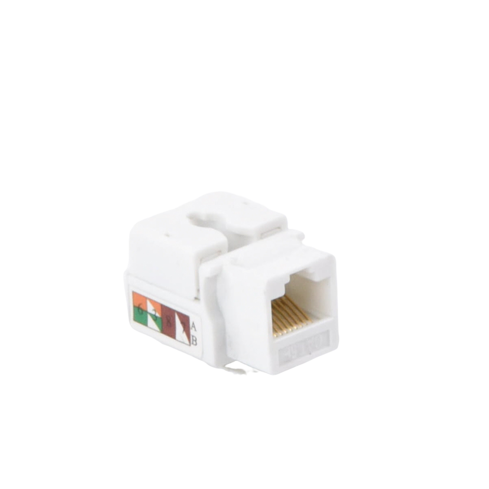 Cat5e Keystone Jack Module with 110 Degree Punchdown Termination for Faceplate - White
