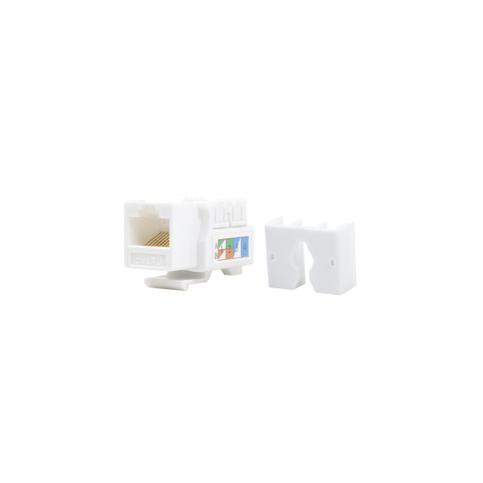 Módulo Jack Keystone Cat5e con terminación 110 (Punchdown) para faceplate - Color Blanco