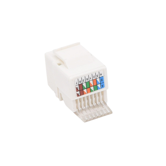 Módulo Jack Keystone Cat5e sin herramienta (toolless) para faceplate - Color Blanco